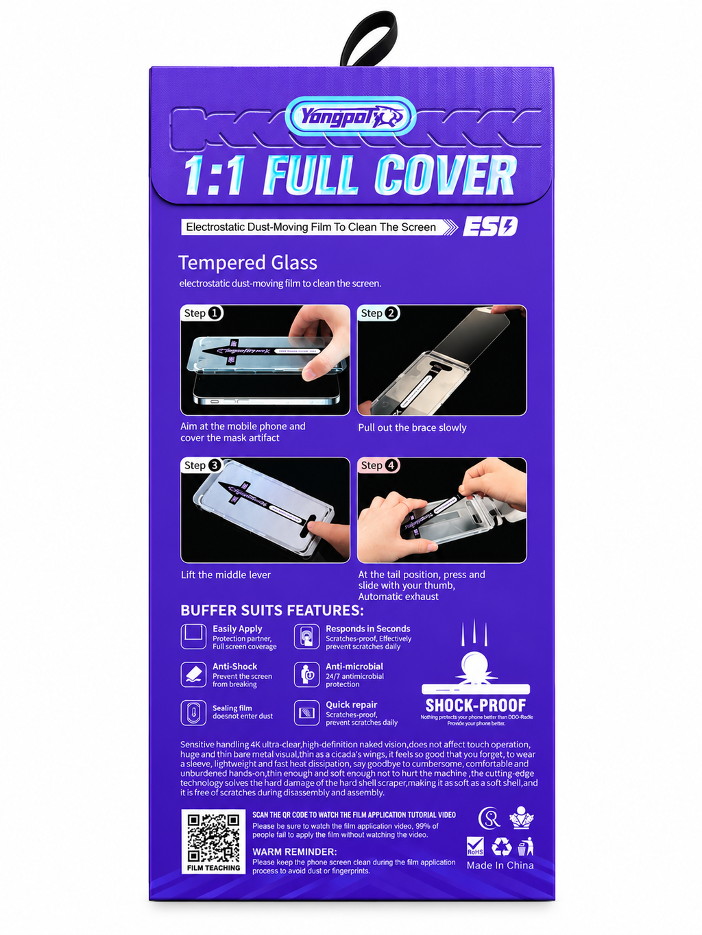 MANZAR - IPHONE 18 PRO MAX SCREEN PRIVACY GLASS WITH SELF-APPLY-KIT